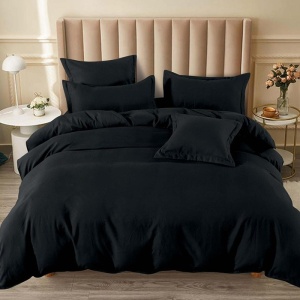 Κλινοσκεπάσματα με Λάστιχο 180x200 Junne Μαύρο 6 Τεμάχια (Finet)