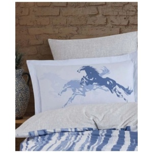 Κλινοσκεπάσματα Poplin Cascade Μπλε (Βαμβάκι Poplin 100%) 4 Τεμάχια - Img 2