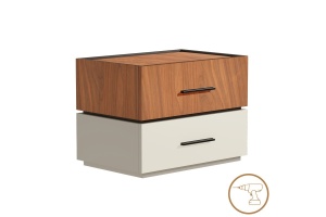 Κομοδίνο Sonlen MDF απόχρωση Καρυδιά-Μπεζ 60x40x44.5 cm