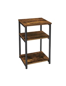 Κομοδίνο με 2 ράφια, Vasagle, LET273B01, Καφέ Rustic