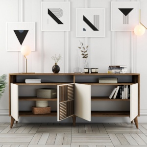 Κονσόλα Milan Walnut-Cream - Img 3
