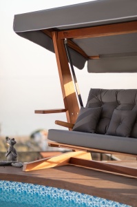 Κούνια Κήπου 3 Θέσεων Luna Deluxe 2600, Ανθρακί, 260x200x195 cm - Img 2