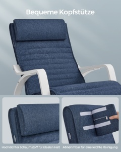 Κουνιστή καρέκλα Songmics Μπλε 121.5x67x84 cm - Img 7