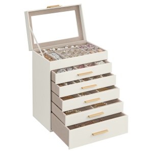 Κουτί Κοσμημάτων Songmics Λευκό 25.1x16.3x29 cm - Img 2
