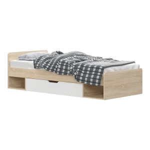 Κρεβάτι μονό με αποθηκευτικό χώρο Letto Pako World Δρυς 90x200x60 cm