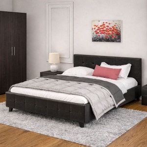 Κρεβάτι διπλό με αποθηκευτικό χώρο 160x200 cm Roi 146 Μαύρο Ματ