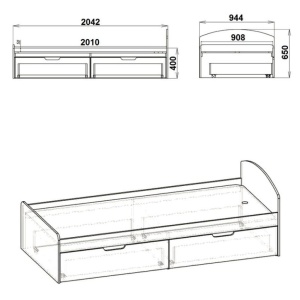 Κρεβάτι μονό με αποθηκευτικό χώρο 90x200 cm Regan 18255 Λευκό - Img 3