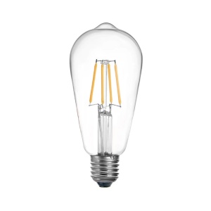 Λαμπτήρας LED ST64 4W 3000K E27, Διάφανο, 6.4x6.4x14.7 cm