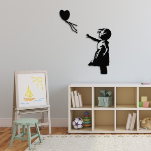 Μεταλλικός πίνακας Banksy Μαύρο 105x85 cm - Img 4