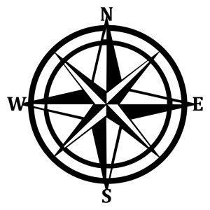 Μεταλλικός πίνακας Compass Μαύρο 55x55 cm - Img 2
