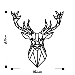 Μεταλλικός πίνακας Deer4 Μαύρο 60x65 cm - Img 3