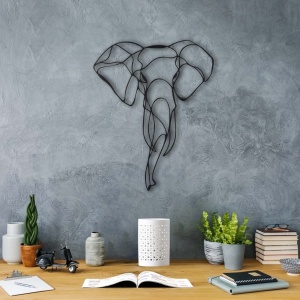Μεταλλικός πίνακας Elephant Μαύρο 52x41 cm - Img 2