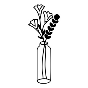 Μεταλλικός πίνακας Flower Μαύρο 24x60 cm - Img 3