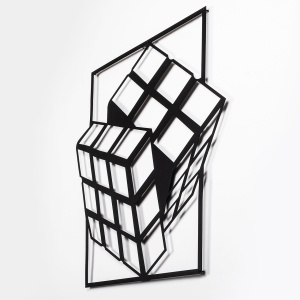 Μεταλλικός πίνακας Rubik's Μαύρο 64x69 cm - Img 3
