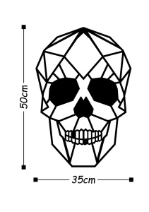 Μεταλλικός πίνακας Skull Μαύρο 35x50 cm - Img 3