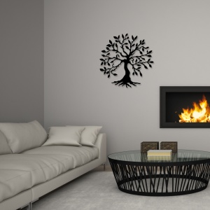 Μεταλλικός πίνακας Tree Μαύρο 60x60 cm - Img 3
