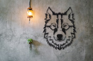 Μεταλλικός πίνακας Wolf Μαύρο 38x50 cm - Img 2
