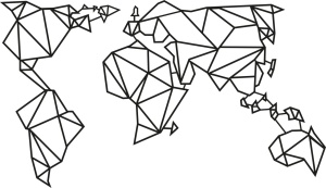 Μεταλλικός πίνακας World Μαύρο 100x58 cm - Img 2