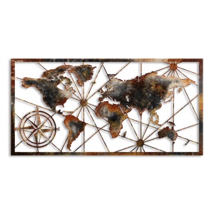 Μεταλλικός πίνακας World Πολύχρωμος 120x60x1.5 cm - Img 6