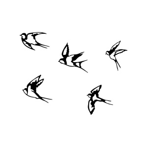 Μεταλλικό Διακοσμητικό Τοίχου Swallows, Μαύρο, 18x19 cm - Img 5