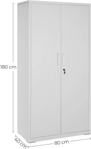 Μεταλλικό Ντουλάπι Αποθήκευσης, Songmics, Γκρι, 80x40x180 cm - Img 6