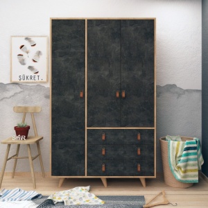Ντουλάπα Chunky Oak-Dark Concrete