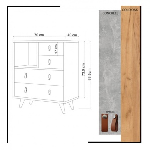 Ντουλάπα Dressing Witlof Oak-Λευκό - Img 4