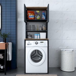 Ντουλάπι για Πλυντήριο Ρούχων KD101 Καρυδί 65x183.6x60 cm - Img 3