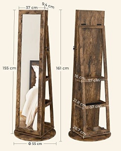 Ντουλάπι Κοσμημάτων, Songmics, Καφέ, 162x55x55 cm - Img 7