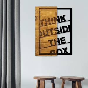 Πίνακας από ξύλο και μέταλλο Think Καρυδί 42x58 cm