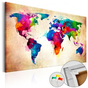 Πίνακας από φελλό - Colourful Ranger [Cork Map] 90x60 cm