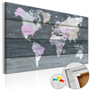 Πίνακας από φελλό - Journey through the World [Cork Map] 120x80 cm