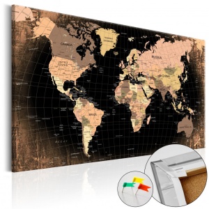 Πίνακας από φελλό - Planet Earth [Cork Map] 90x60 cm