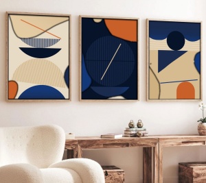 Πίνακας, σετ 3 τεμαχίων Huhu101 Πολύχρωμος 50x70 cm