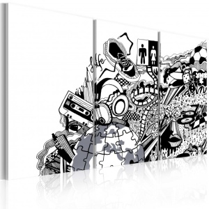 Πίνακας - Artistic mess - triptych 60x40 cm