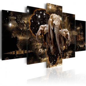 Πίνακας - Brown Elephants 200x100 cm