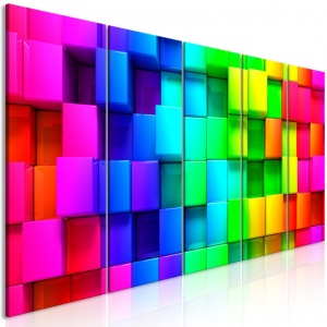 Πίνακας - Colourful Cubes (5 Parts) Narrow 200x80 cm