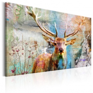 Πίνακας - Deer on Wood 120x80 cm