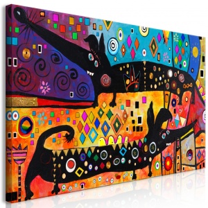 Πίνακας - Extravagant Dogs (1 Part) Wide 120x60 cm