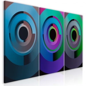 Πίνακας - Gradient Circles (3 Parts) 120x60 cm