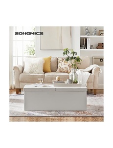 Παγκάκι Αποθήκευσης Songmics, 120 L, LSF75WT, Λευκό, 300 Kg, 110 x 38 x 38 cm - Img 2