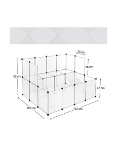 Πάρκο για κατοικίδια, Songmics, Λευκό, LPC004W01, 143 x 108 x 92 cm - Img 7