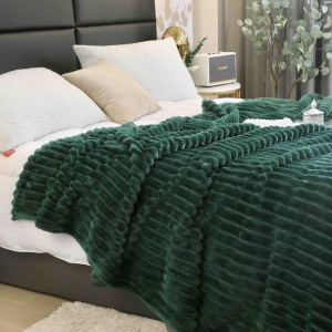 Παχιά Κουβέρτα Cocolino Stripe V7 Σκούρο Πράσινο 200x230 cm - Img 3
