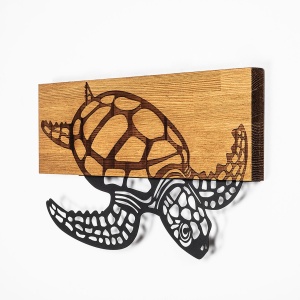 Πίνακας από ξύλο και μέταλλο Caretta Μαύρο 58x3x32 cm - Img 6