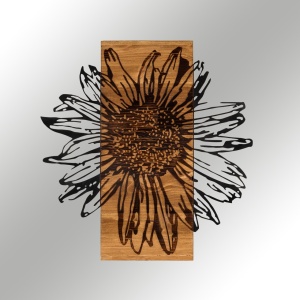 Πίνακας από ξύλο και μέταλλο Daisy Μαύρο 56x58 cm - Img 6