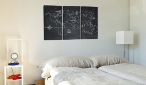 Πίνακας από φελλό - Travel broadens the mind (triptych) [Cork Map] 120x80 cm - Img 2