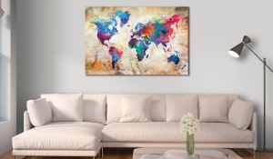 Πίνακας από φελλό - World Map: Urban Style [Cork Map] 120x80 cm - Img 2