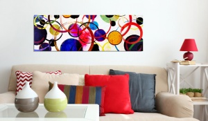 Πίνακας - Rainbow Circles 150x50 cm - Img 2