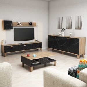Πλήρες σετ σαλονιού Sumer G7030 Oak-Marble