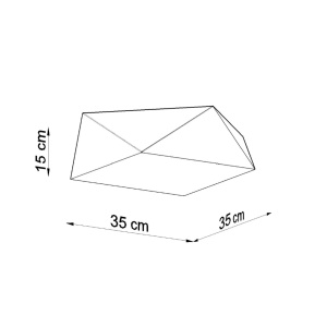 Πλαφονιέρα Hexa, Ασημί, 35x35x15 cm - Img 4